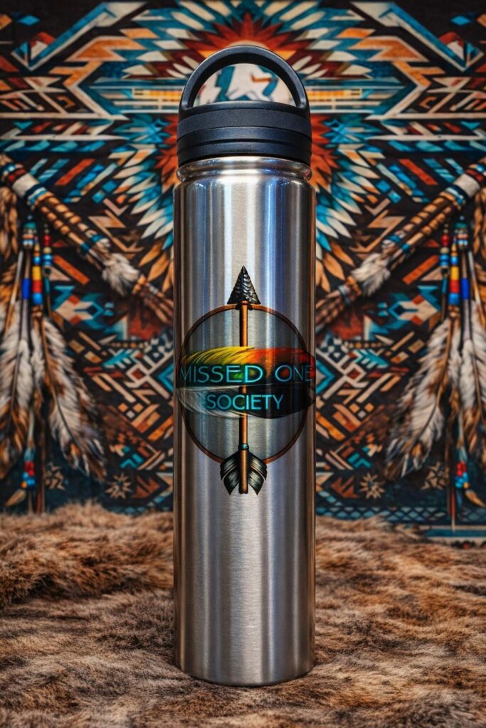 STAINLESS STEEL MOS OR REV FOR JUSTICE LOGO WATER BOTTLE